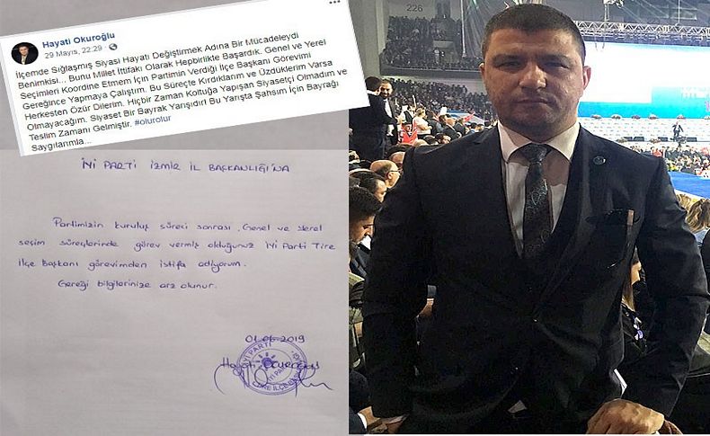 İYİ Parti Tire İlçe Başkanı Hayati Okuroğlu istifa etti