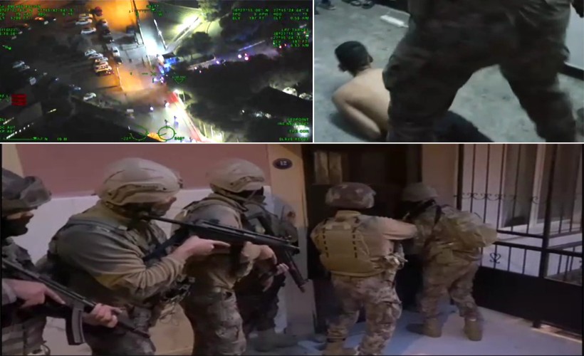 İzmir'de havadan ve karadan şafak operasyonu: 129 gözaltı