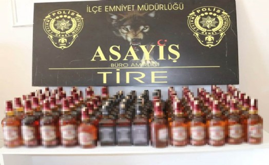 İzmir'de sahte bandrolle alkol satışı yapılan adrese baskın