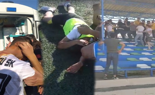 İzmir'de amatör maçta taraftarlar birbirine girdi