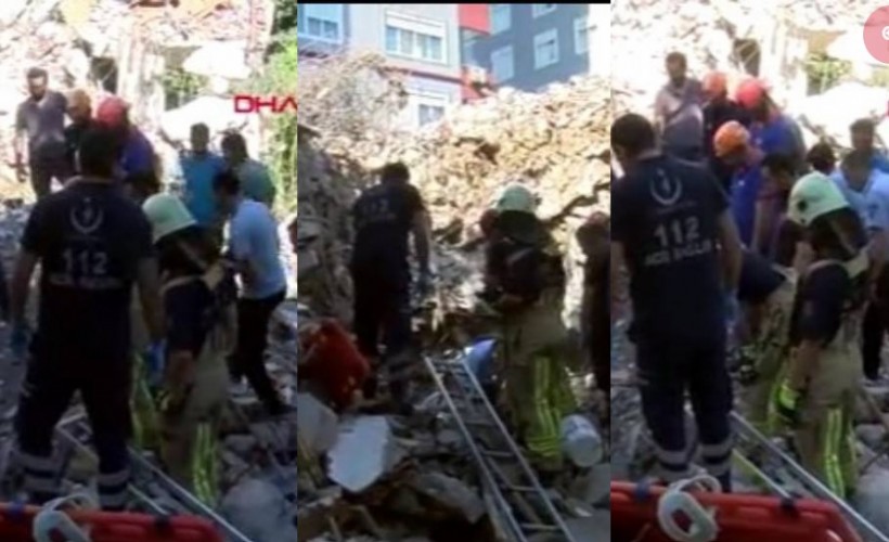 Bakırköy'de 'kontrollü yıkım' esnasında bina çöktü: 1 kişi enkaz altında!