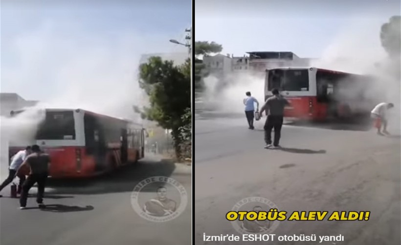 İzmir'de ESHOT otobüsü yandı!