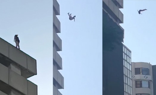 Hilton Oteli'nin çatısından kendisini boşluğa bıraktı