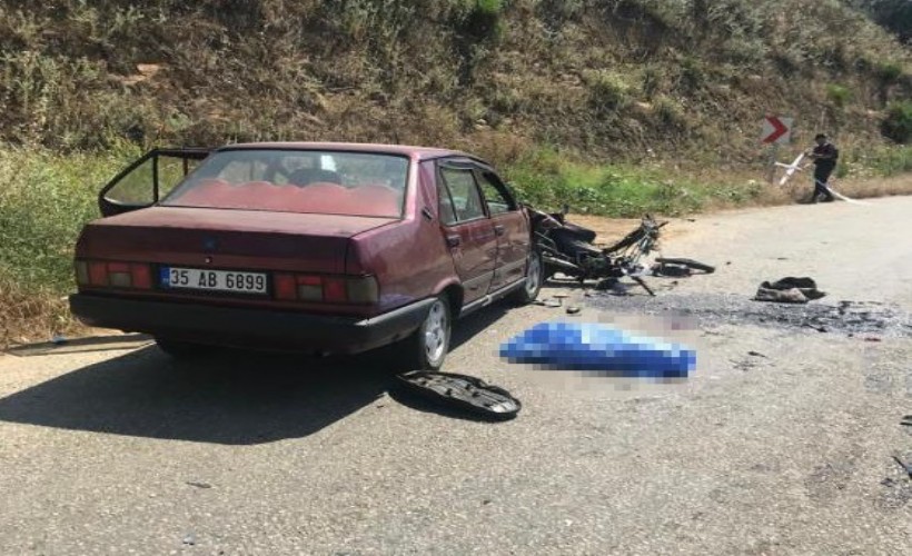 İzmir’de feci kaza! Otomobille çarpışan motosiklet sürücüsü öldü