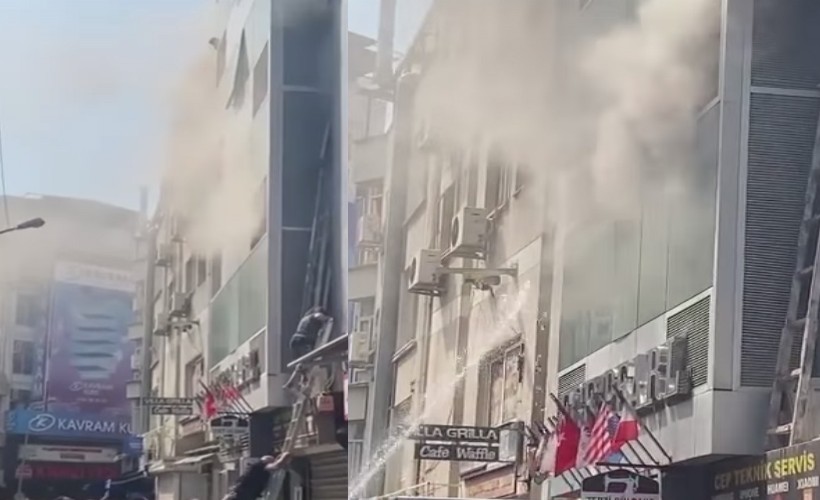 İzmir'de yangın çıkan otelde 5 kişi dumandan etkilendi
