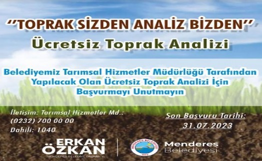 Menderes'te Ücretsiz Toprak Analizi