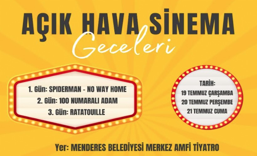 Menderes’te yazlık sinema günleri başlıyor