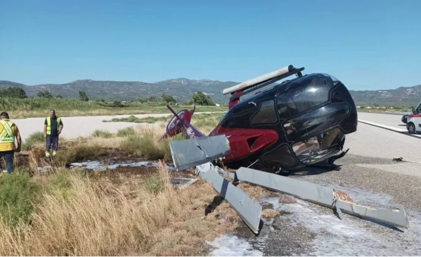 Türkiye'ye gelen helikopter Yunanistan'da düştü