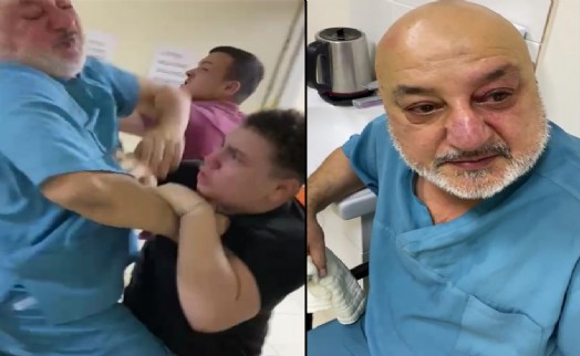 İzmir'de doktora saldırı kamerada