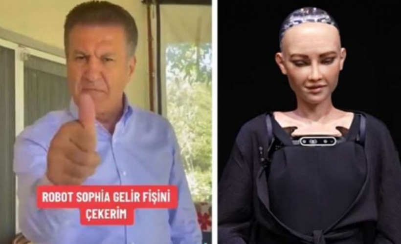 Mustafa Sarıgül robot Sophia'ya böyle seslendi: 'Fişini çekerim senin'