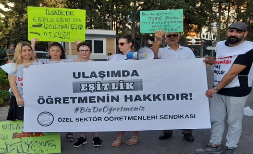 Öğretmenlerden büyükşehir önünde protesto