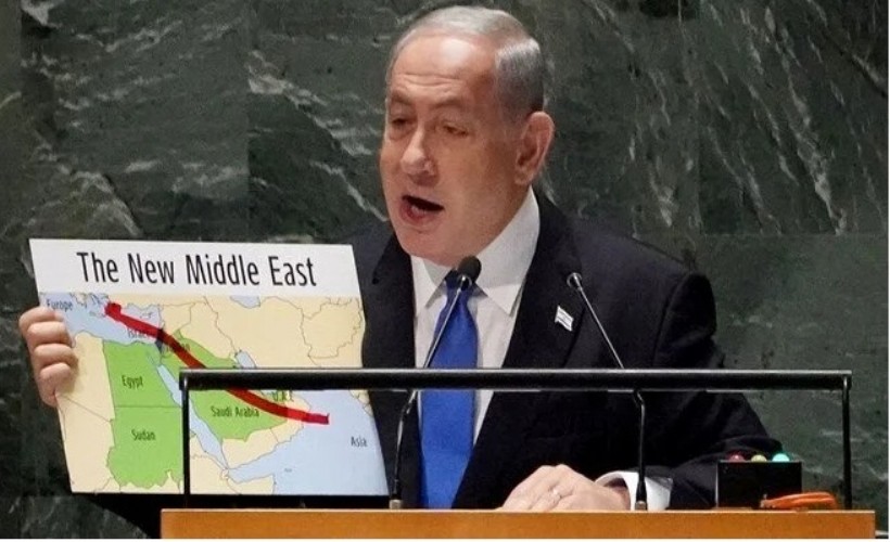 Netanyahu’dan BM Genel Kurulu'nda dikkat çeken harita