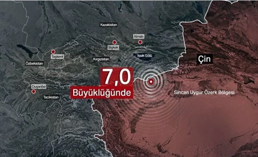 Çin'in Sincan Uygur Özerk Bölgesi'nde 7 büyüklüğünde deprem