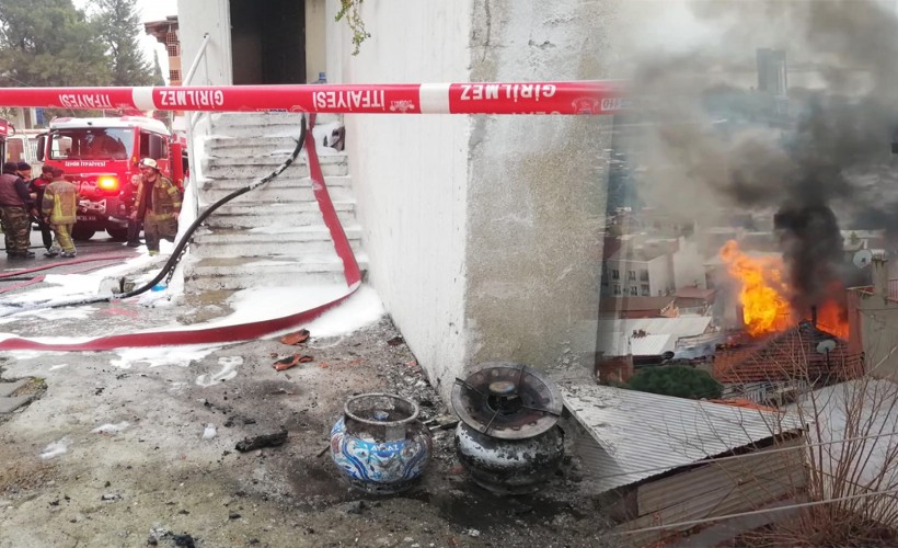 İzmir’de yangın: İki ev alev topuna döndü, tüpler bomba gibi patladı