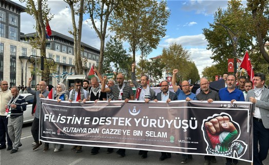 Kütahya'da, Filistin'e destek yürüyüşü