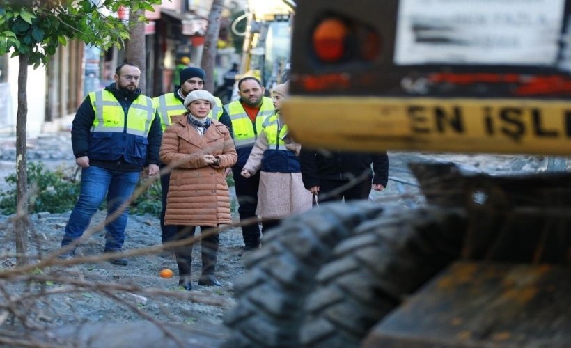 Başkan Sengel, çarşı içi altyapı çalışmalarını yerinde inceledi