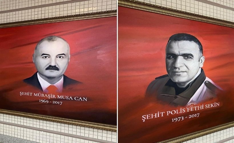 Şehit polis memuru Sekin ve mübaşir Can'ın yağlı boya portreleri adliye duvarlarına asıldı