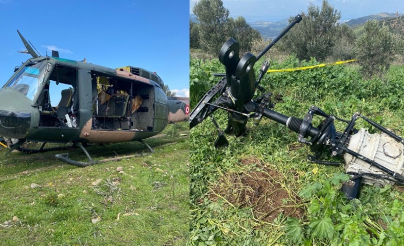 Araziye zorunlu iniş yapan askeri helikopter, bulunduğu yerden kaldırılamadı