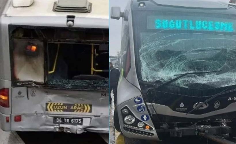 İki metrobüs çarpıştı! 4 yolcu yaralandı