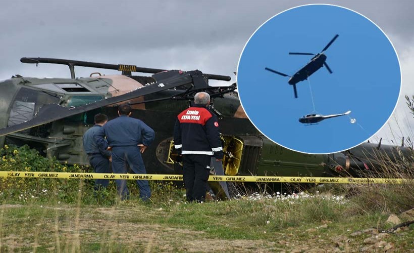 Zorunlu iniş yapan askeri helikopterin gövdesi kaldırıldı