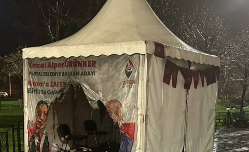 Zafer Partisi'nin seçim çadırı yakılmasına ilişkin 1 gözaltı