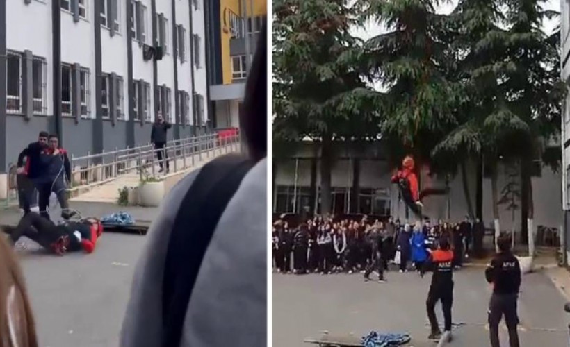 Okulda tatbikat yapan AFAD görevlisi, yüksekten zemine düştü!