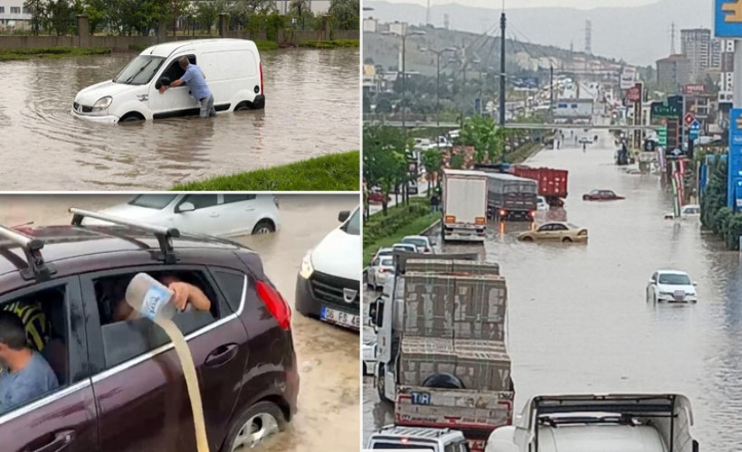 Ankara'yı sağanak yağmur vurdu; cadde ve sokaklar göle döndü