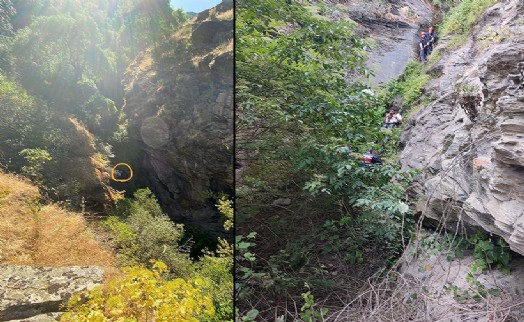Hasımlarından kaçarken 15 metre yükseklikten uçuruma düştü!