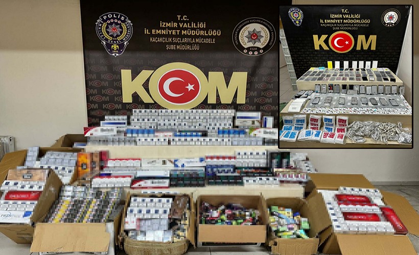İzmir'de kaçakçılık operasyonları; 10 milyonluk kaçak ürün ele geçirildi