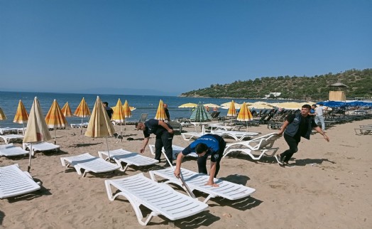 Menderes'te korsan şezlonga geçit yok