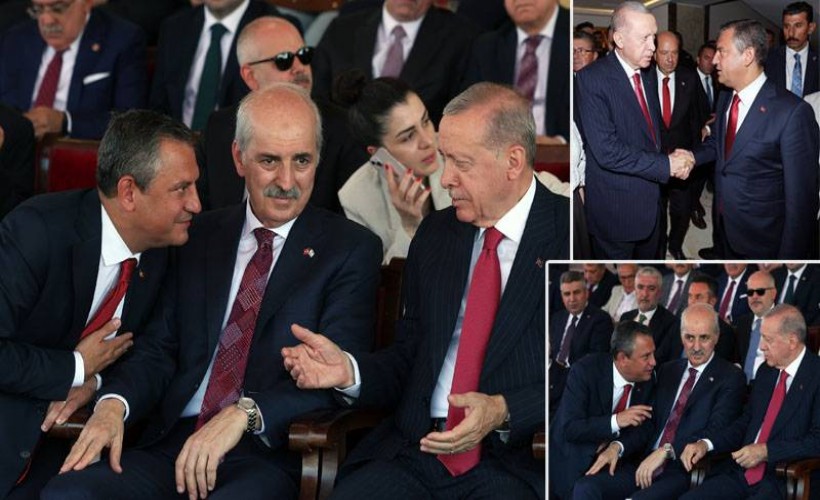 KKTC'de sıcak görüntüler  Erdoğan ile Özel sohbet etti