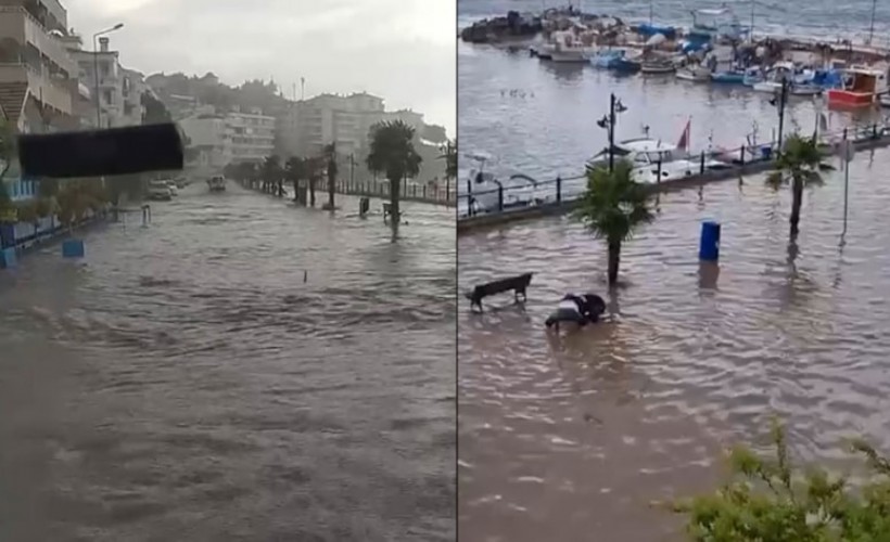 Sağanak yolları göle çevirdi