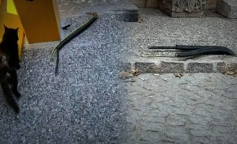 İzmir'de Sokak ortasında açık bırakılan kablolar korku yarattı