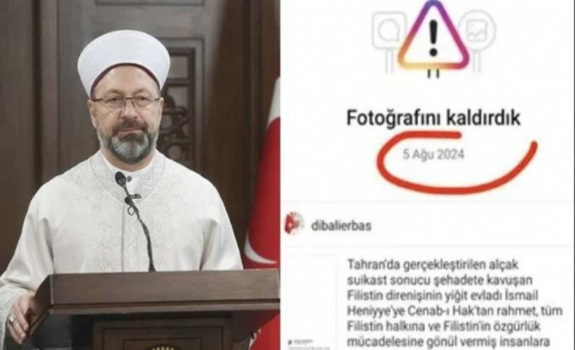 Instagram, Diyanet İşleri Başkanı Ali Erbaş'ın 2 paylaşımını da kaldırdı: Hesabı kısıtlanabilir!