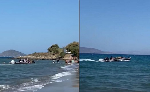 Bodrum'da Sahil Güvenlik kaçak göçmenlerin peşine düştü; o anlar kamerada