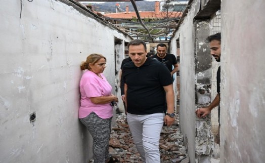 Bornova Belediyesi'nden yangın mağduru aileye destek