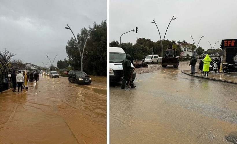 Muğla'da sağanak; dere taştı, ev ve iş yerlerini su bastı