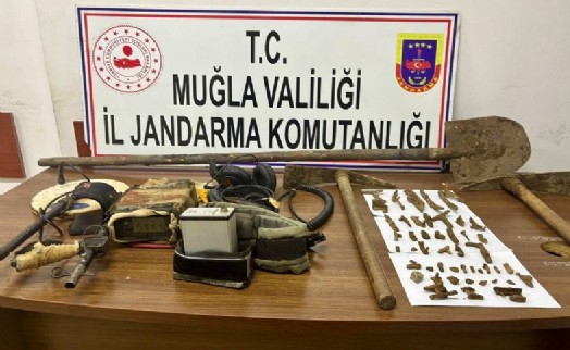 Muğla'da kaçak kazıya suçüstü: 4 gözaltı