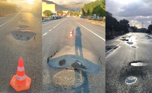 Büyükşehir'in Helvacı asfaltı 11 günde çöktü