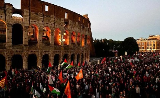 İtalya'da ulaşımı felç eden Filistin grevi! Roma sokağa döküldü