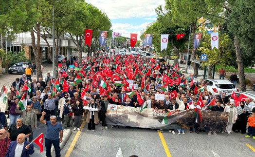 Muğla'da Filistin'e destek yürüyüşü