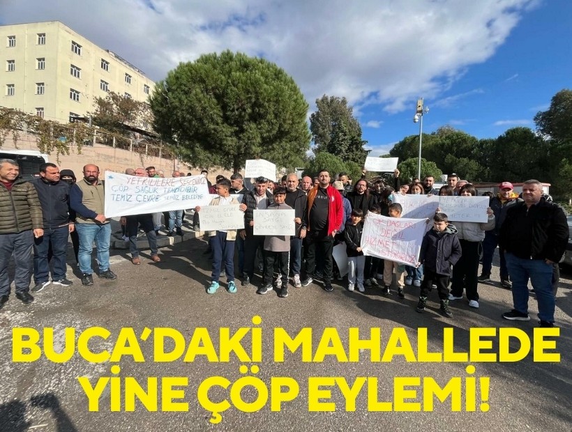 Buca'da mahalleli 'çöp' eylemine bu hafta da sürdürdü