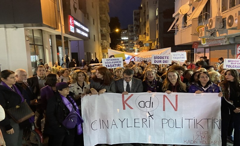 CHP İzmir’in kadınları şiddete karşı sahaya indi; Yürüyüş, açıklama ve oturma eylemi