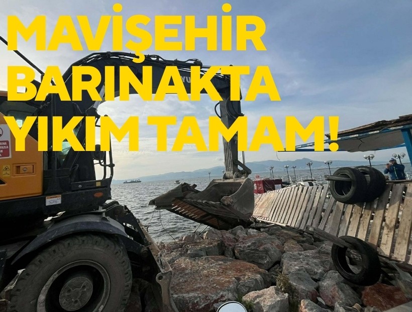 Mavişehir'deki kaçak iskele ve barınaklar yıkıldı
