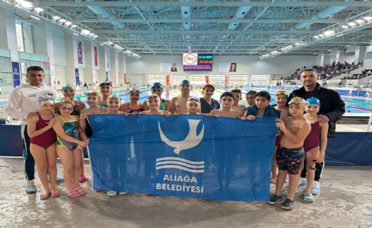 Aliağalı yüzücüler İzmir'de zirveye kulaç attı