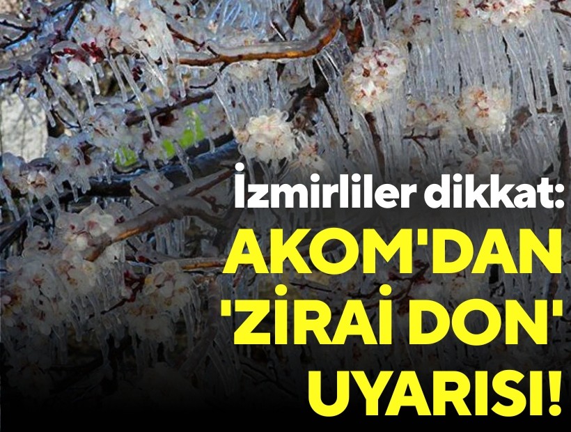 İzmirliler dikkat: AKOM'dan 'zirai don' uyarısı!