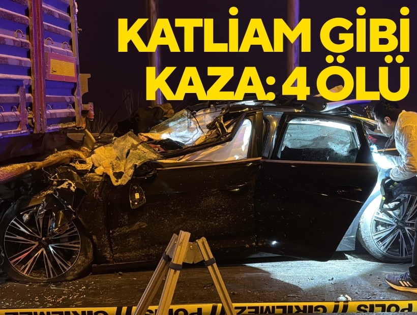 Kütahya'da otomobil TIR'a arkadan çarptı: 4 ölü