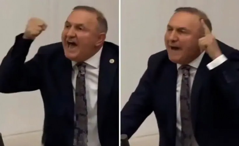 Masaya vura vura 'Öcalan şerefsizdir' dedi: Meclis'te kavga çıktı