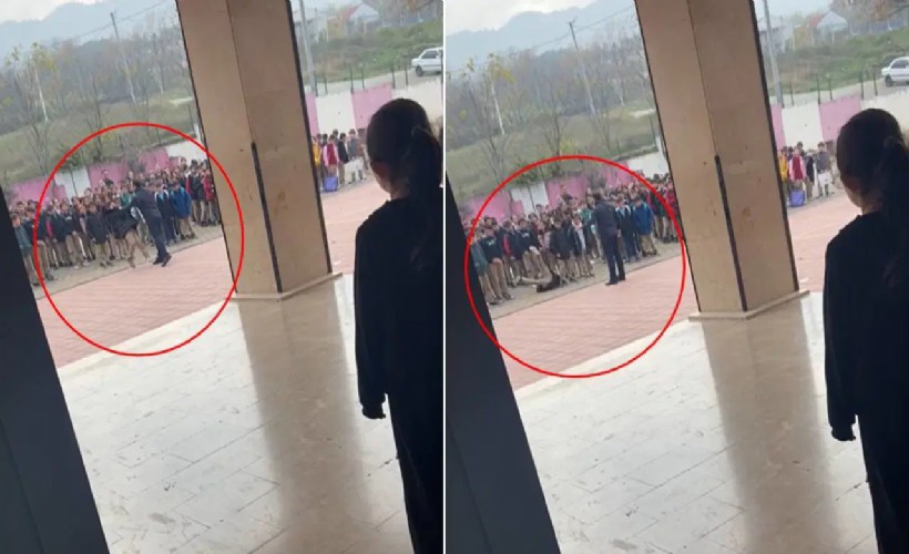 Müdür, öğrenciyi yakasından tutup yere savurdu: O görüntülere inceleme başlatıldı!