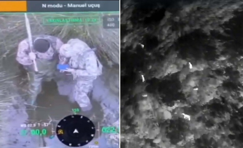 Üreme dönemindeki yaban keçileri, termal kameralı dronla izleniyor